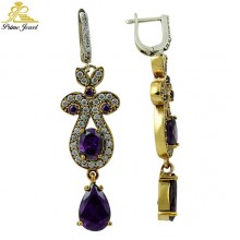 Gümüş Otantik Taşlı Küpe